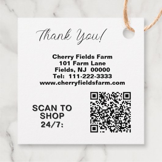 Étiquettes Cadeau Bing Cherry Jam QR Code maison (Dos)