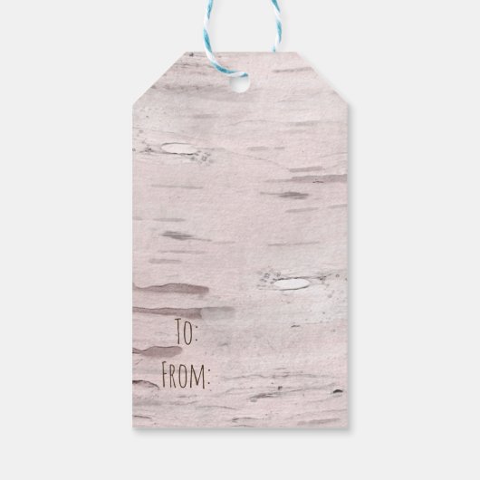 Étiquettes-cadeau Birch Tree & Heart Mariage rustique Favoriser (Dos)