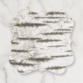 Étiquettes Cadeau Birch Tree Heart Merci rustique (Dos)