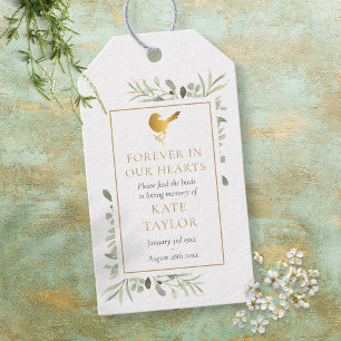 Étiquettes-cadeau Bird Seed Packet Greenery Funeral Memorial