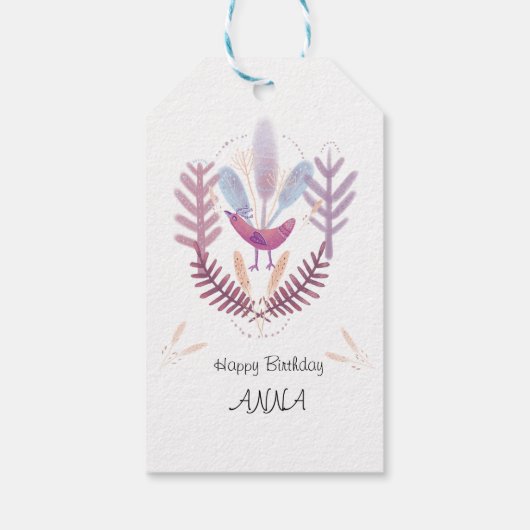 Étiquettes-cadeau birds and plants  (Dos)