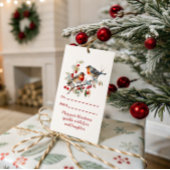 Étiquettes-cadeau Birds on Berry Branch Christmas |