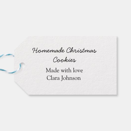 Étiquettes-cadeau biscuits de Noël faits maison faits avec amour ajo (Dos Horizontal)