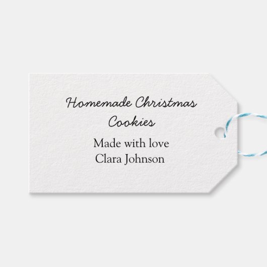 Étiquettes-cadeau biscuits de Noël faits maison faits avec amour ajo (Devant (Horizontal))