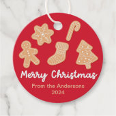 Étiquettes Cadeau Biscuits de pain d'épice de Noël doux (Devant)
