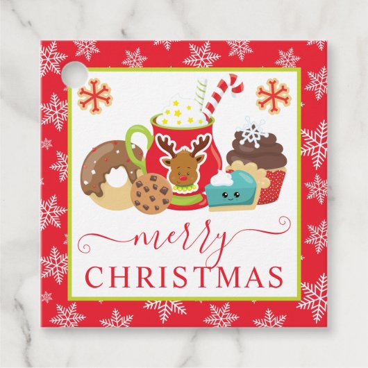 Étiquettes Cadeau Biscuits d'hiver et cacao Noël (Devant)