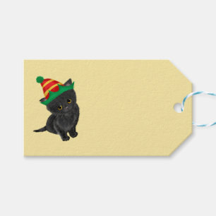 Étiquettes-cadeau Bite cadeau de Noël chaton noir