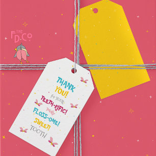 Étiquettes-cadeau Bizarre à dents amusant & Jaune Couleur Pop Magie
