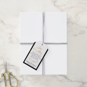 Étiquettes-cadeau Black and Gold Welcome Love & Gratitude Mariage