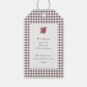 Étiquettes-cadeau Black and White Gingham Plaid Custom Christmas (Dos)