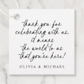 Étiquettes Cadeau Black and White Handwriting Modern Simple Wedding (Devant)