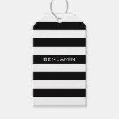 Étiquettes-cadeau Black and White Striped (Devant)