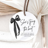 Étiquettes Cadeau Black Bow Elle Noue le Nœud Réception de Mariage