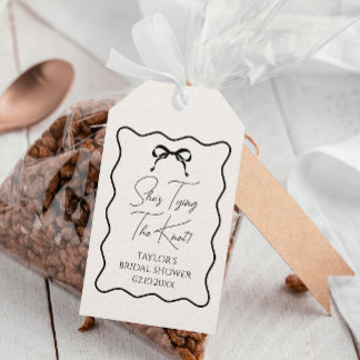 Étiquettes-cadeau Black Bow She's Tying the Knot Fête des mariées Fa