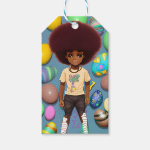 Étiquettes-cadeau Black Boy Melanin Bruh Chasse aux oeufs de Pâques