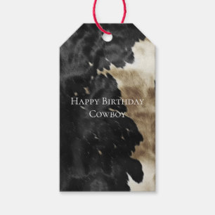 Étiquettes-cadeau Black Champagne Gold Cowhide