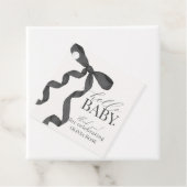 Étiquettes Cadeau Black Coquette Bow Girl Baby shower (En situation)