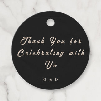 Étiquettes Cadeau Black Elegant Wedding Favor Tag