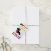 Étiquettes-cadeau Black et Tan Dachshund Père Noël (Avec de laficelle)