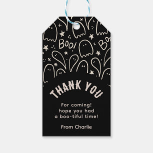 Étiquettes-cadeau Black Ghosts mignon Merci