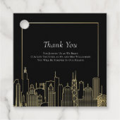 Étiquettes Cadeau Black Gold Elegant Las Vegas Destination Mariage (Devant)