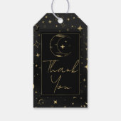 Étiquettes-cadeau Black & Gold Moderne Lune Céleste Étoiles Mariage (Dos)