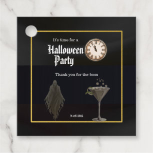 Étiquettes Cadeau Black Gold Time Pour Boos et Boissons Halloween Pa