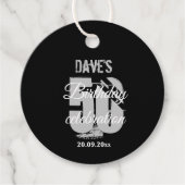 Étiquettes Cadeau Black Grey 50e Fête d'anniversaire Personnalisée (Devant)