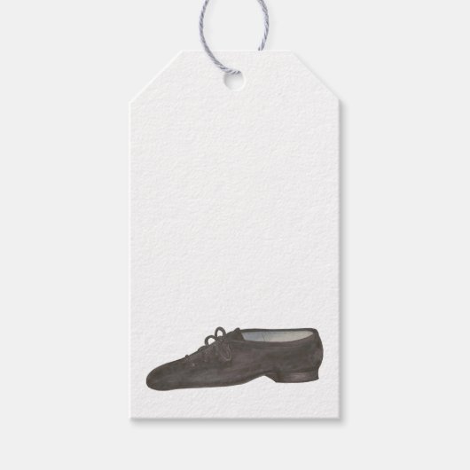 Étiquettes-cadeau Black Jazz Dance Chaussure Dancer Anniversaire (Devant)
