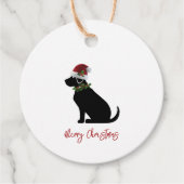 Étiquettes Cadeau Black Lab Joyeux Noël Silhouette Fun Moderne (Devant)