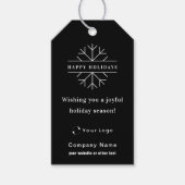Étiquettes-cadeau Black Modern Christmas Business Logo QR code Chic (Devant)