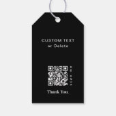 Étiquettes-cadeau Black Modern Christmas Business Logo QR code Chic (Dos)