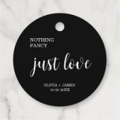 Étiquettes Cadeau Black Nothing Fancy Just Love Wedding   (Dos)