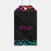 Étiquettes-cadeau Black Rainbow Sparkle Confetti Dots Fun Party (Devant)