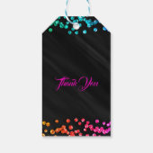 Étiquettes-cadeau Black Rainbow Sparkle Confetti Dots Fun Party (Dos)