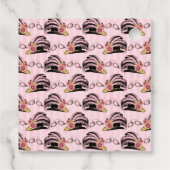 Étiquettes Cadeau Black, rose et or Steampunk (Dos)