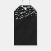 Étiquettes-cadeau Black & Silver Diamond Bling Glam Sparkle Party (Dos)