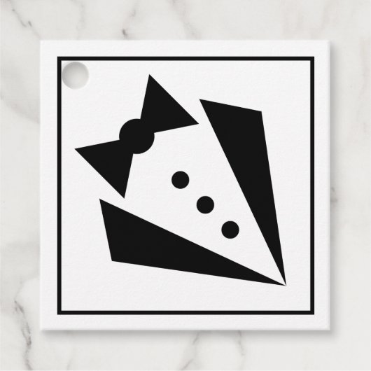 Étiquettes Cadeau Black Tie - Soirée Bachelor Party Smoking (Devant)