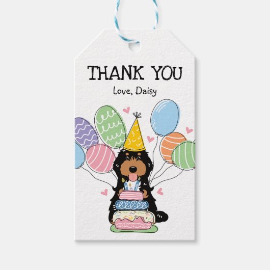Étiquettes-cadeau Black Tri Cockapoo Cavapoo fête d'anniversaire Fav (Devant)