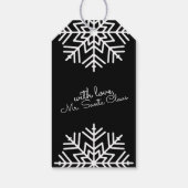 Étiquettes-cadeau Black & White Chic Merry Christmas w/ Snowflakes (Dos)
