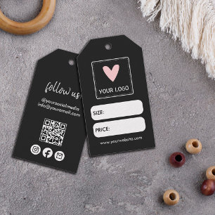 Étiquettes-cadeau Black Your Carré Logo Médias sociaux Prix Tags