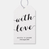 Étiquettes-cadeau Blanc avec amour mignon Mariage de calligraphie mo (Devant)