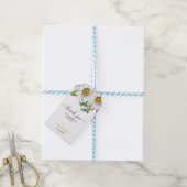 Étiquettes-cadeau Blanc Daisy Floral Verdure Script Anniversaire (Avec de laficelle)