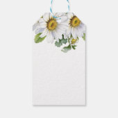 Étiquettes-cadeau Blanc Daisy Floral Verdure Script Anniversaire (Dos)
