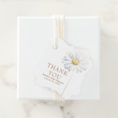Étiquettes Cadeau Blanc Fleur de marguerite Boho Élégant Merci (En situation)