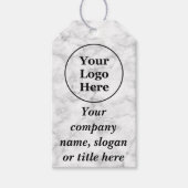 Étiquettes-cadeau Blanc marbre (Devant)