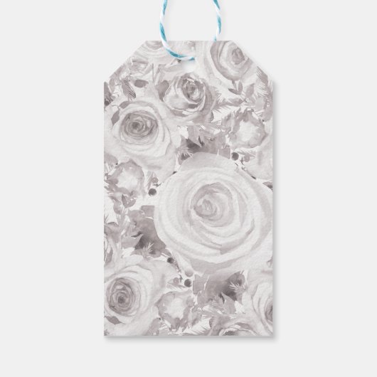 Étiquettes-cadeau Blanc Rustique Hiver Rose Mariage Élégant Faveur (Dos)