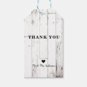 Étiquettes-cadeau Blanc Shabby Chic Bois Grange Rustique Faveur de F