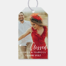 Blessed Heart Photo Mariage Bridal Favor tag cadea