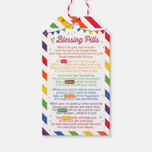 Étiquettes-cadeau Blessing pilules Poem Cadeau Balise